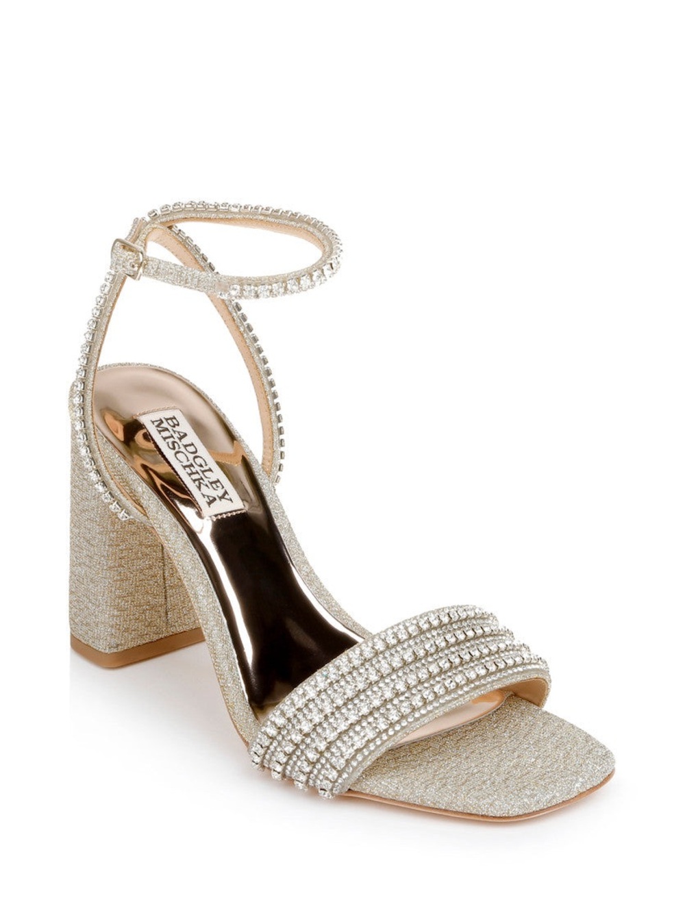 Badgley Mischka Size 10 Becca Embellished Strappy Block Heel NWT Sandals